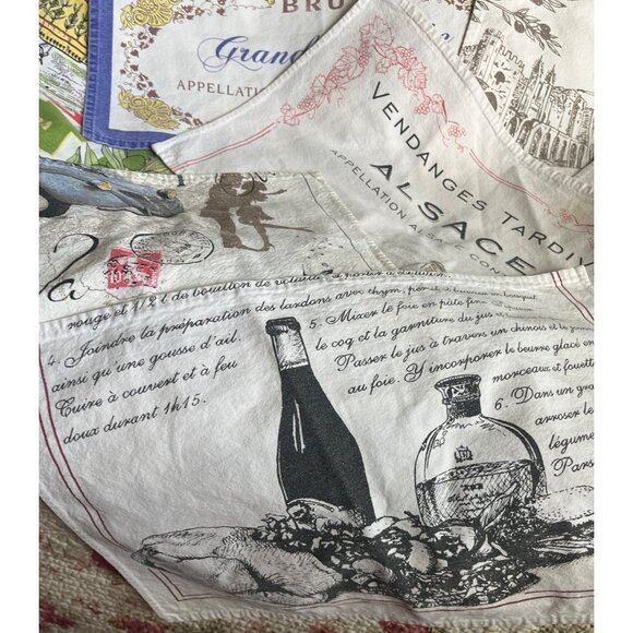 French Place Mats 12 Set Francophile Casual Home Whimsical Motifs Country Decor - Picture 2 of 14